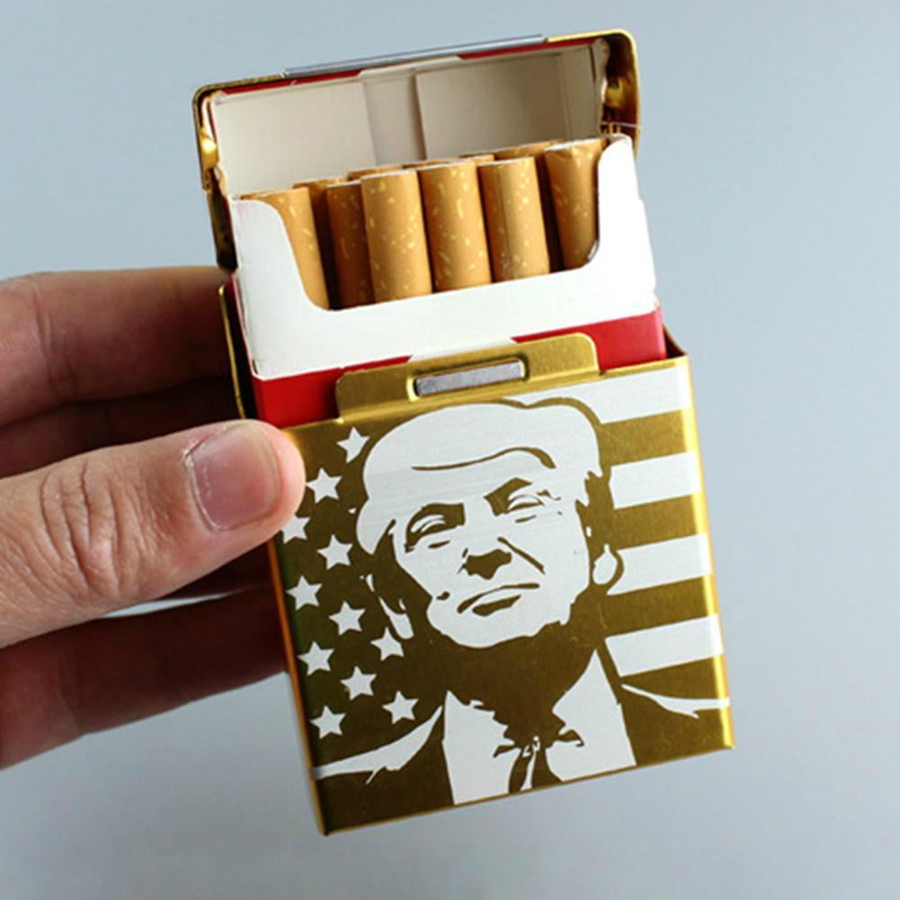 Donald Trump Aluminum Flip Cover Cigarette Case Tobacco Holder