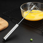Semi-automatic Eggbeater Stainless Steel Whisk Hand Mixer