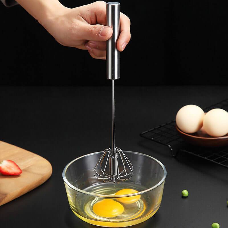 Semi-automatic Eggbeater Stainless Steel Whisk Hand Mixer