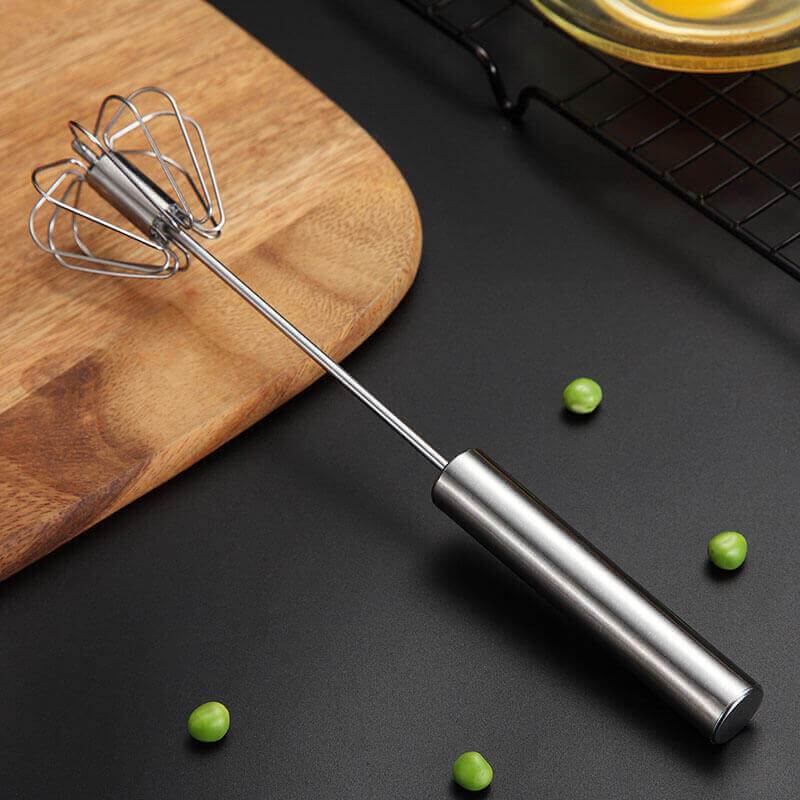 Semi-automatic Eggbeater Stainless Steel Whisk Hand Mixer