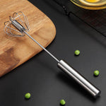 Semi-automatic Eggbeater Stainless Steel Whisk Hand Mixer