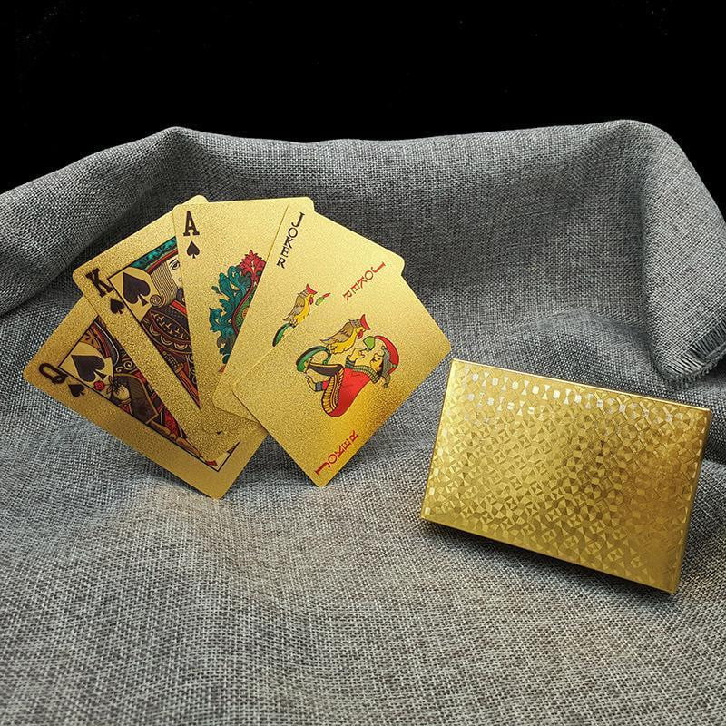 Waterproof gold plastic foil poker golden playing cards