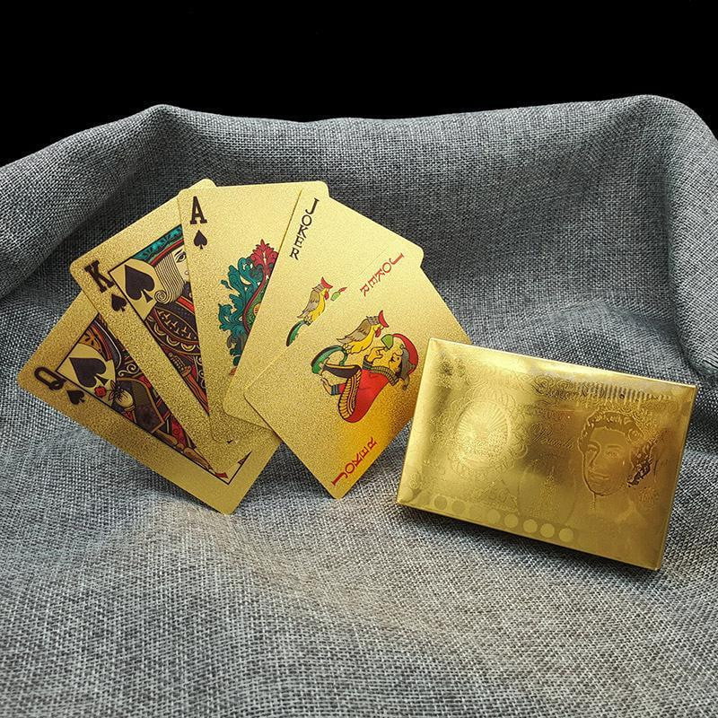 Waterproof gold plastic foil poker golden playing cards