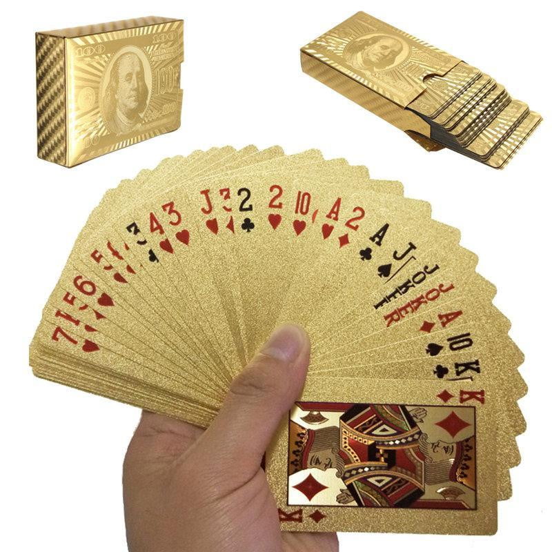 Waterproof gold plastic foil poker golden playing cards