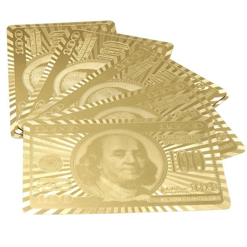 Waterproof gold plastic foil poker golden playing cards