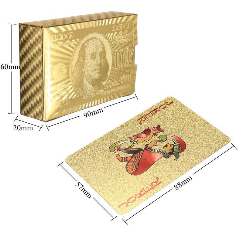 Waterproof gold plastic foil poker golden playing cards