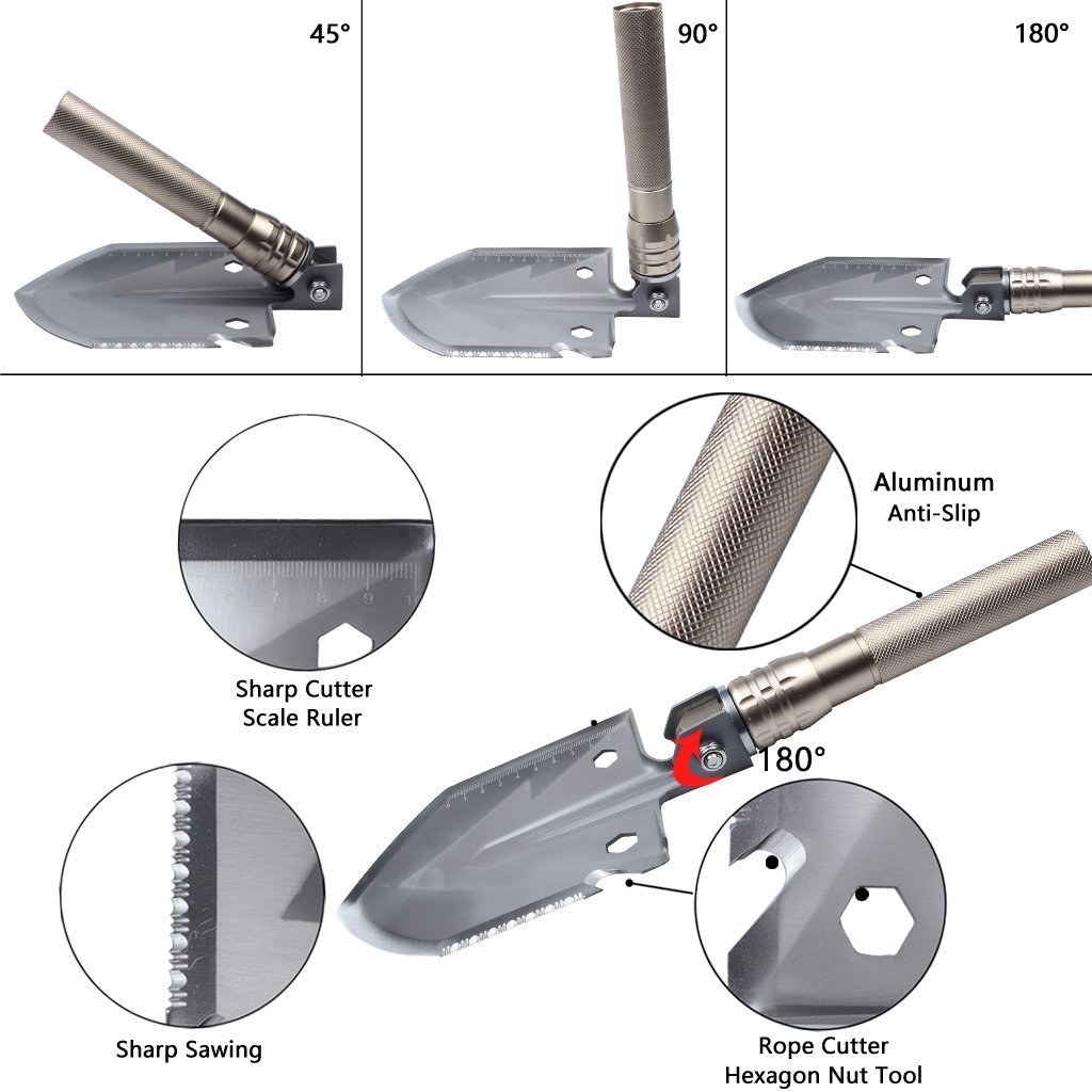 Multifunctional Camping Tactical Military Survival Folding Shovel