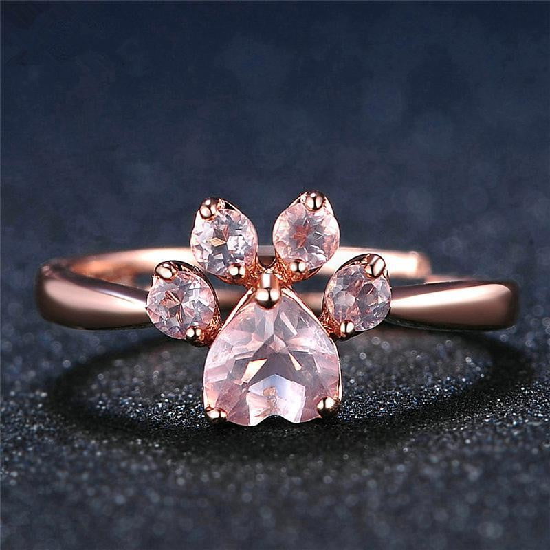 Resizable Rose Gold Cat Paw Ring