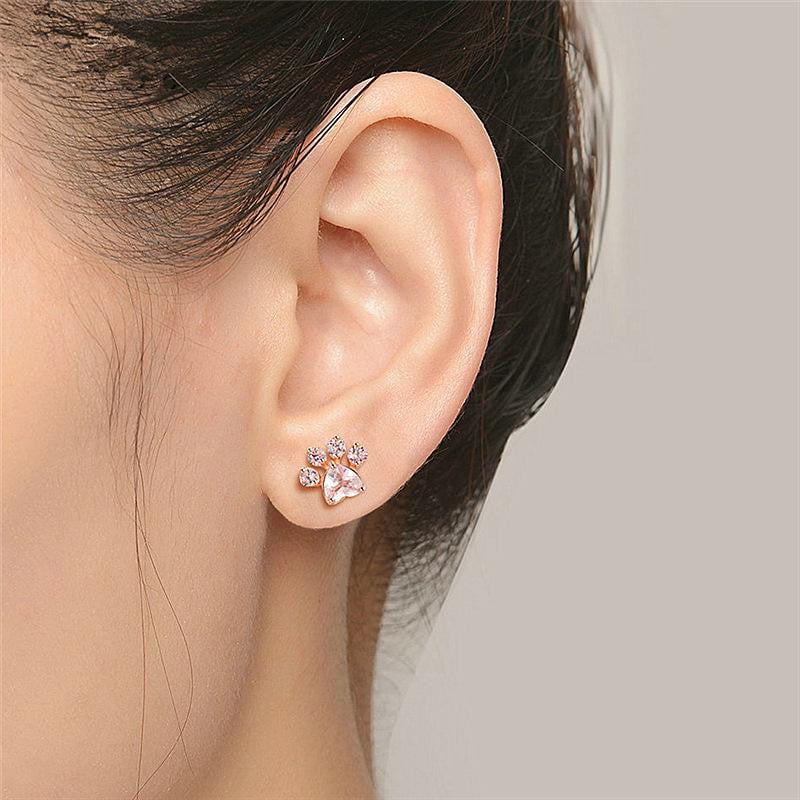 Cat Paw Piercing  Stud Earrings