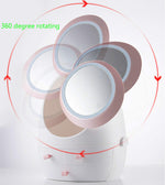 Makeup organizer storage box with mirror