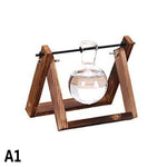Plant Terrariums with Wooden Stand Glass Vase flowerpot