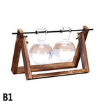 Plant Terrariums with Wooden Stand Glass Vase flowerpot
